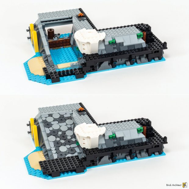 A hand-cobbled ramp leads up to the fortress.