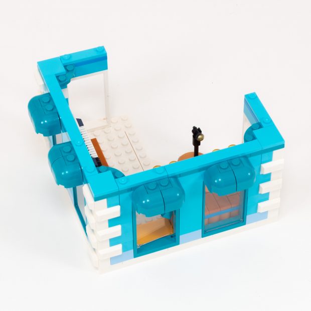 Exterior uses three shades of blue.