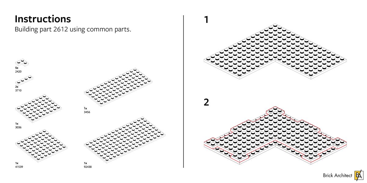 You can build part 2612 using eleven common parts.