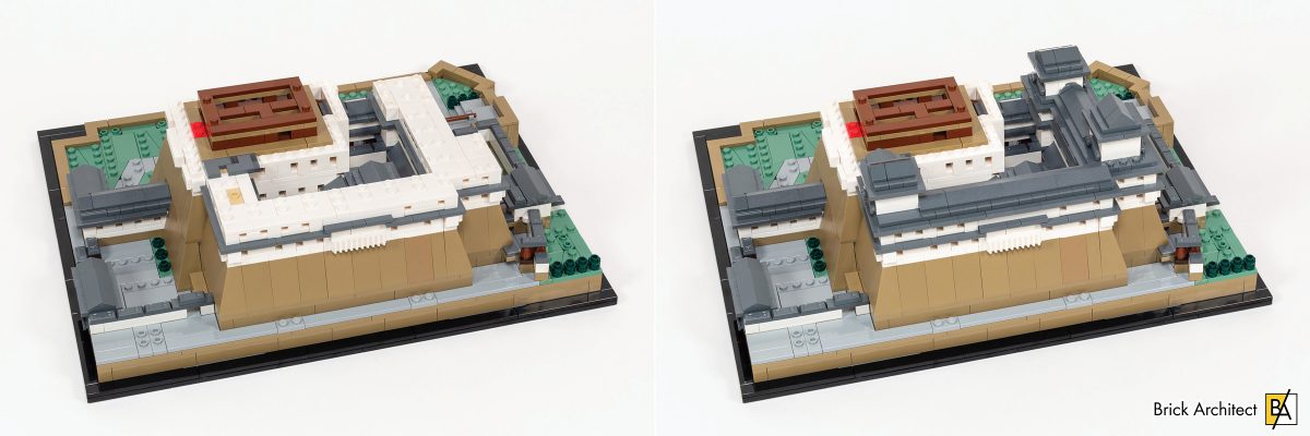 Bags 11 and 12 complete the L-shaped building that surrounds the courtyard.