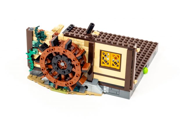 We build one wall and the waterwheel in Bag 3.