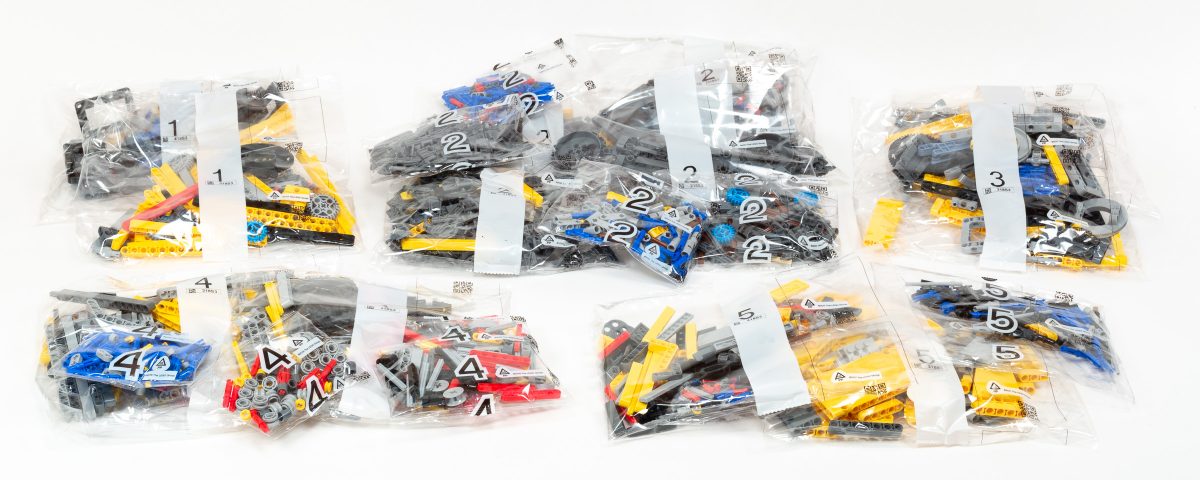 The larger box contains numbered bags for just 5 stages.