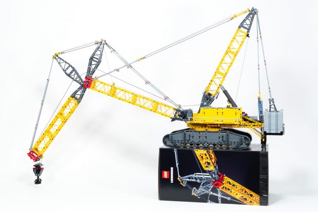 The crane can reach pretty far below its base.