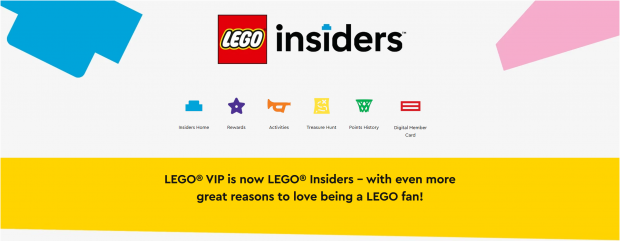 The LEGO VIP program has been renamed to LEGO Insiders.