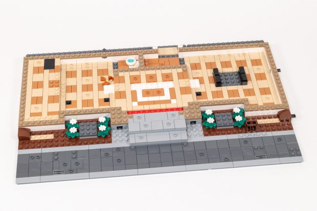 The base is complete, with two raised sections and two recessed sections.