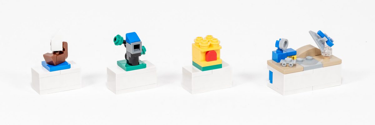 Vignettes based on classic LEGO sets.