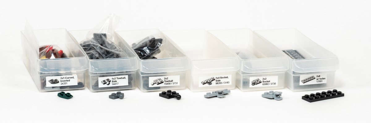 Besides the motor and battery, you only need these parts and basic plates.