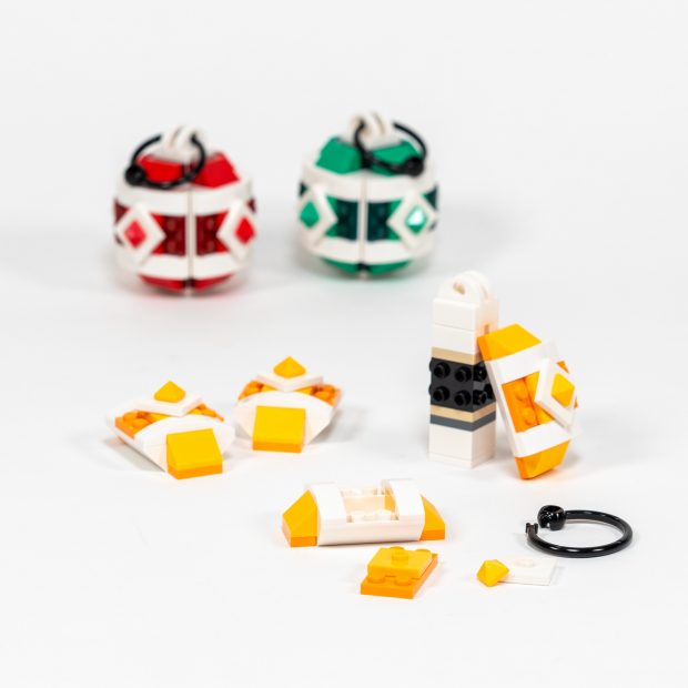 The ornaments leverage SNOT techniques but are easy to build.