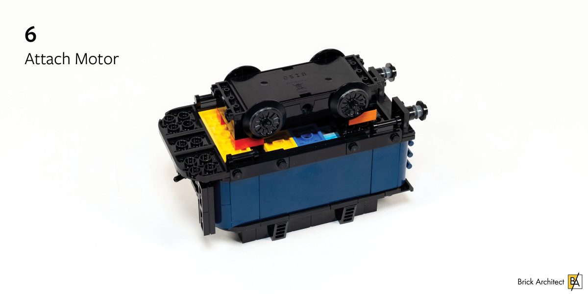 Attach the motor to the bottom after tending to the excess cable.