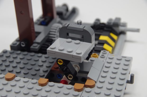 The wheelchair accessible elevator can be moved with a lever.