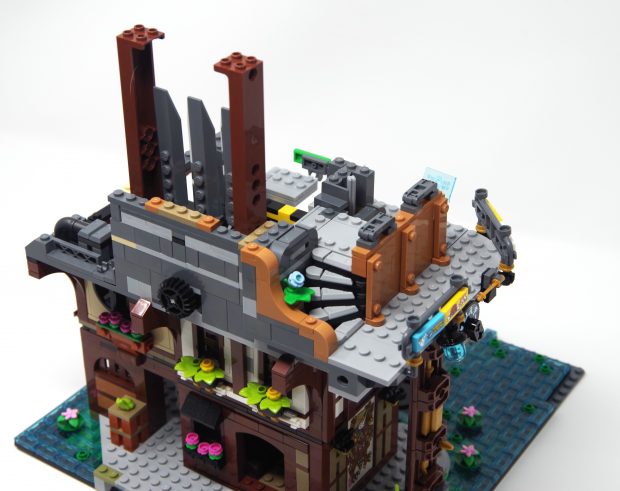 Beautiful spiraled steps make effective use of space.