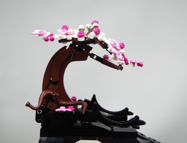The cherry blossom tree closely resembles the LEGO bonsai tree set.