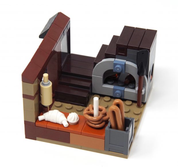 The rolling pin is a simple yet detailed brick built element in the bakery.