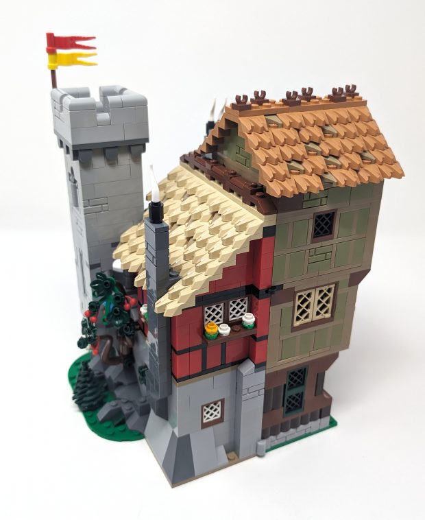 When closed fully the buildings look a little disconnected next to each other.