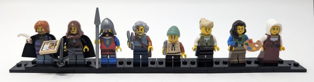 8 eclectic minifigures are included in this figure that cover different walks of life.
