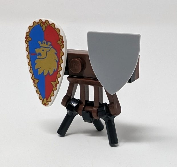 The decorative shield on the left is packed with details!