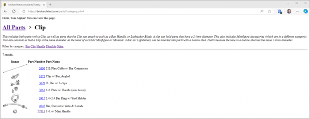 First screenshot showing a simple tabular view.