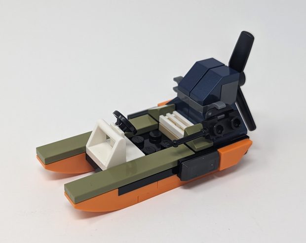 A small airboat fits into the theme of the sets.