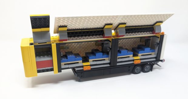 The walls can be popped open to expose a lot of space for cargo within.