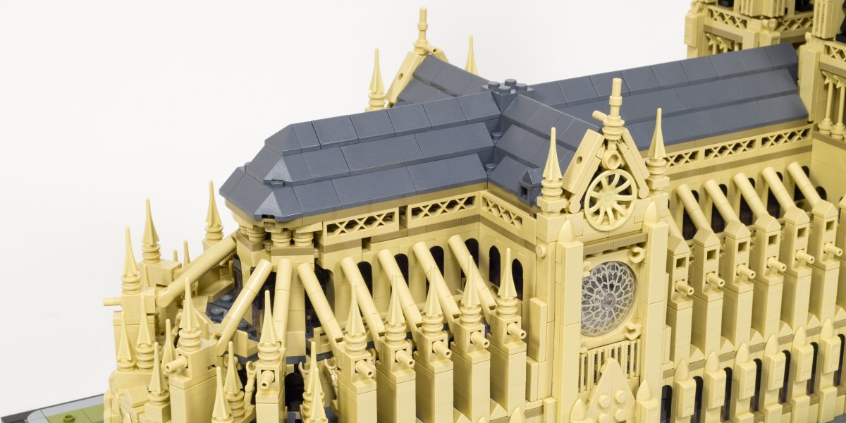 Spires added to the top of the buttresses around the back of the building.