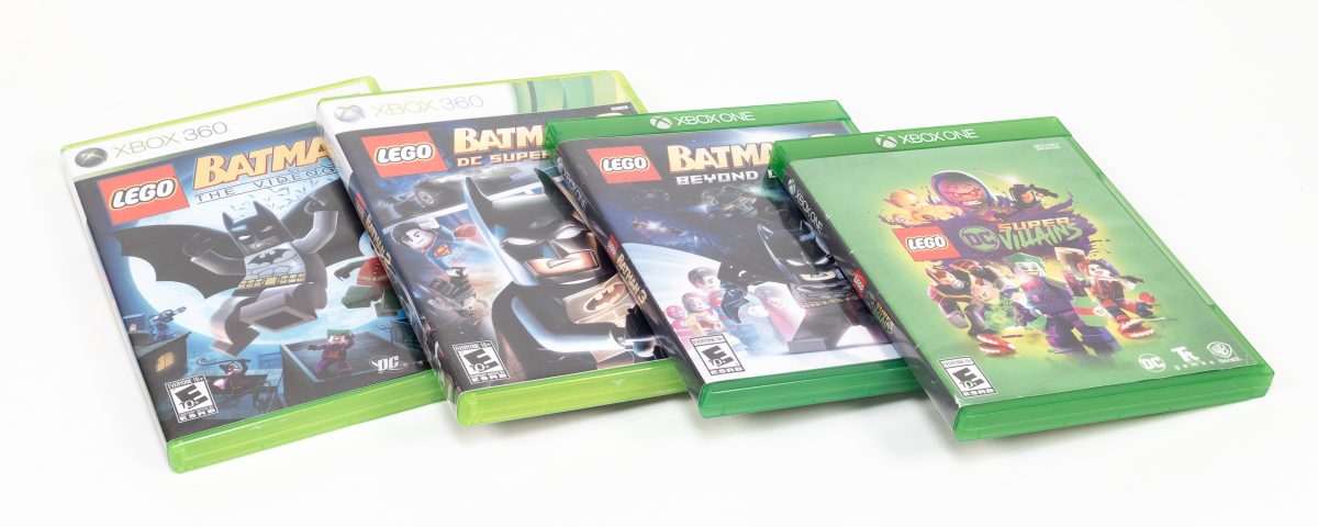 Three LEGO Batman games (2008-2014) and LEGO DC Super-Villains (2018).
