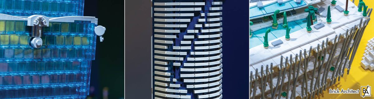 A closer look at Taipei 101 (left), Infinity Tower (center), and One Barangaroo (right).