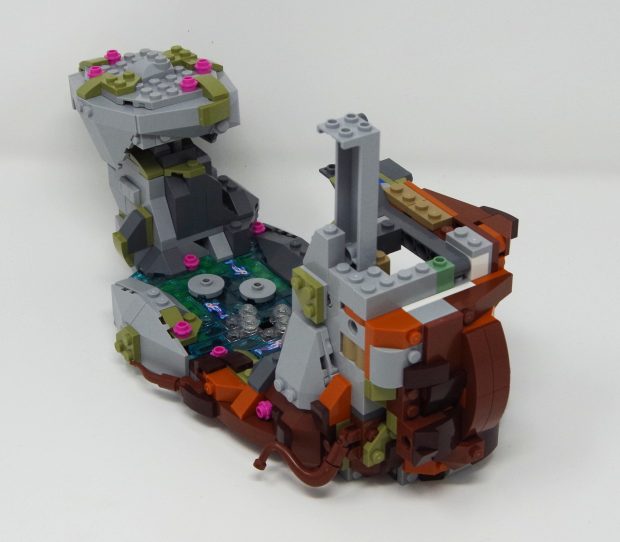 Rainbow colors on the inside are replaced by earthen colors on the exterior.