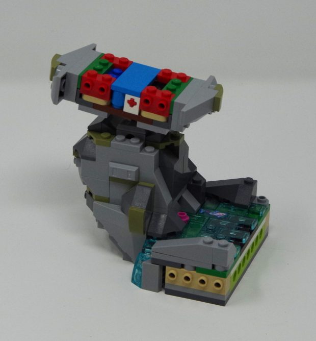 The platform is built using a technic mechanism to allow it to be tilt in different directions.