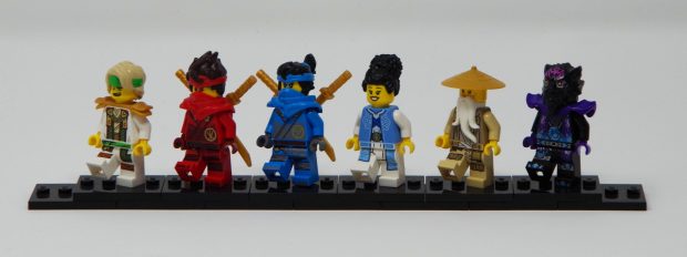 The minifigures vary drastically in color, making them an eclectic bunch.