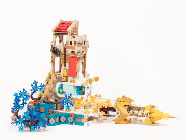 Completed model with Castle pointed upwards.