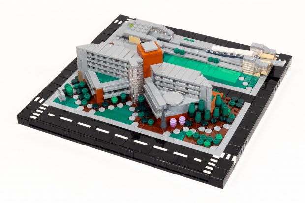 Bellevue City Hall (2006) and Bellevue Downtown Station (2024). LEGO Model by Tom Alphin.