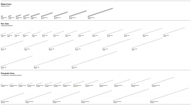 I added a ton of Ribbed Hoses, Flex Tubes, and Pneumatic Hoses, but they all look about the same!