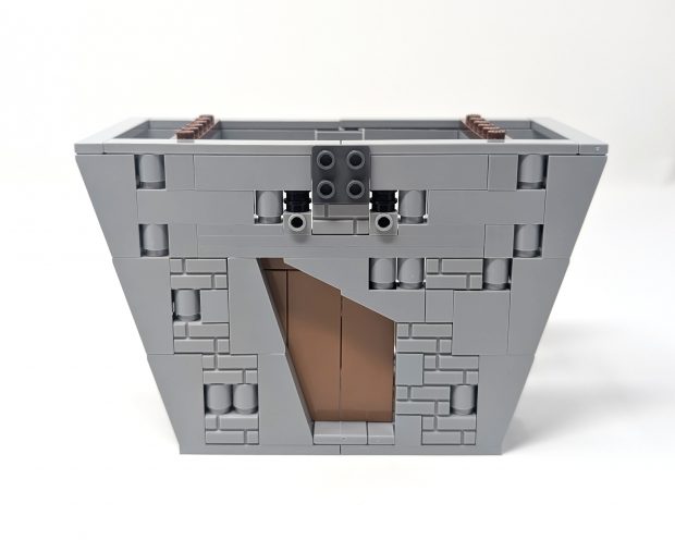 The angled door is a beautiful yet orthadox shape.