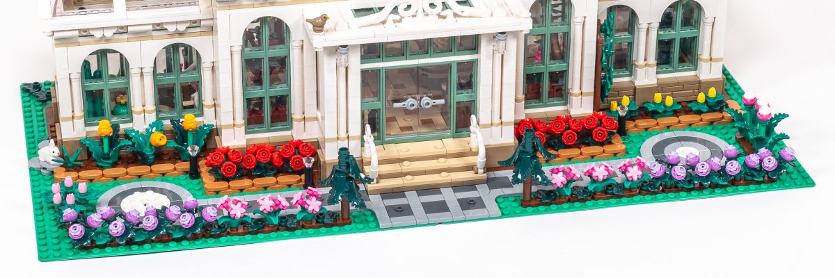 A second row of flowers in front of the sidewalks.