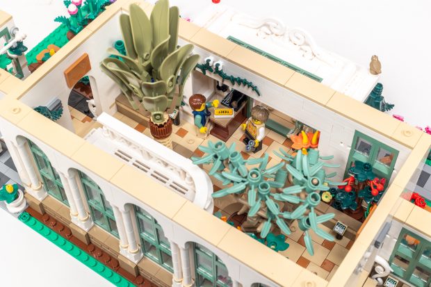 It's a bit difficult to see inside the model, but the plants on display are fitting of a Conservatory.