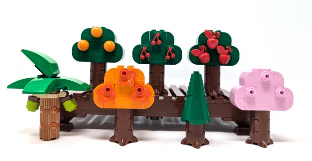 A whopping 7 variety of trees are included in 8 sets.