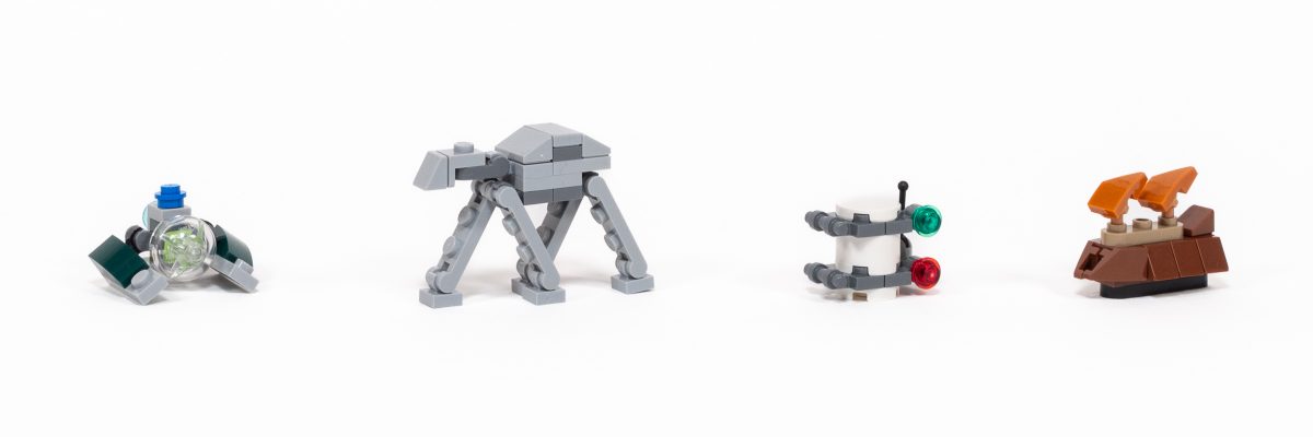 LEGO Star Wars - Yoda's Ship, AT-AT, Minikit, and Jabba's Sail Barge.