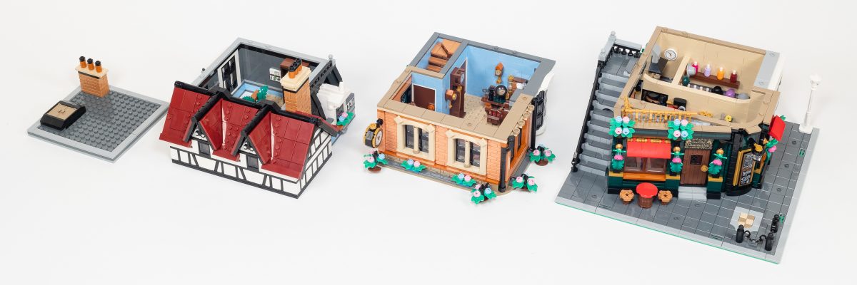 The three stories and roof stack together nicely.