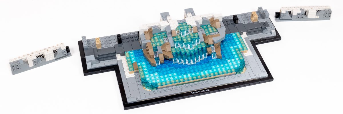 The foundation for the large wall is built as two sub-assemblies.