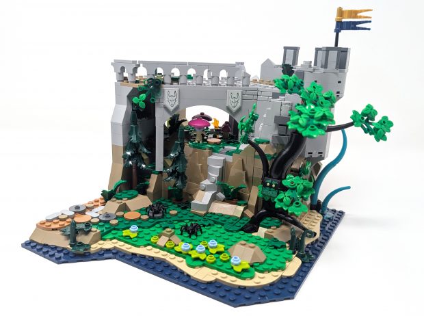 The ruins overlooking the meadow is beautiful and peaceful at first glance.