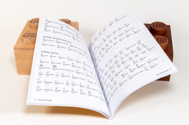 First test print showing pages filled with LEGO parts!