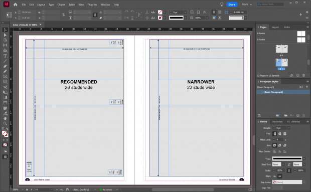 The page layouts are being designed using professional tools.