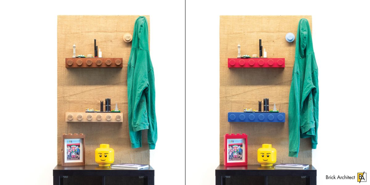 Wooden accessories (left) and plastic accessories (right).