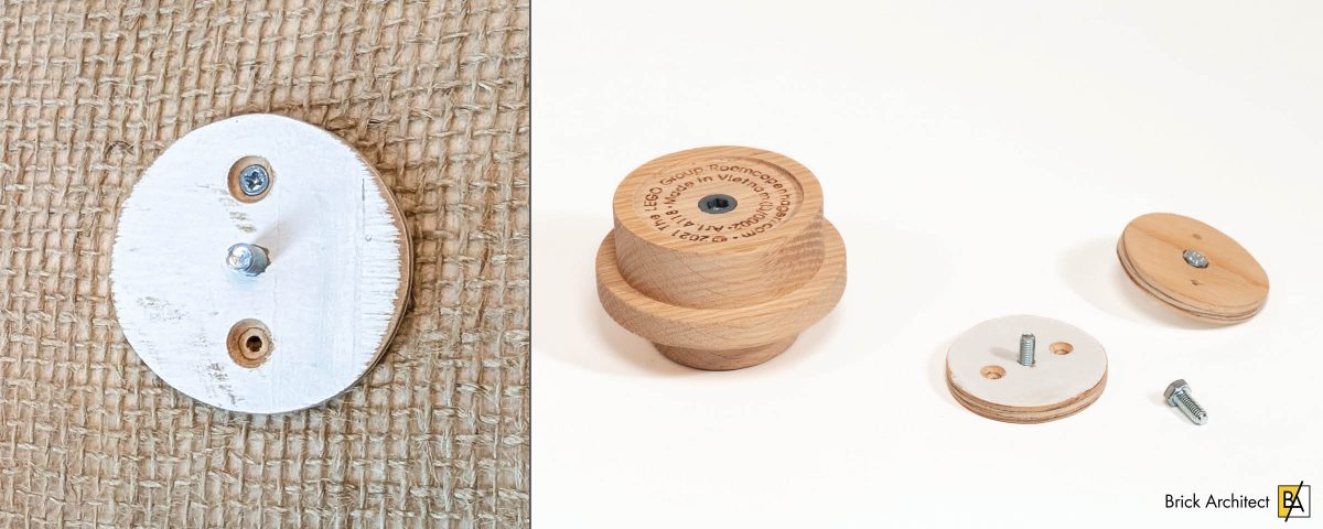 I created custom hangers out of thin plywood and bolts.