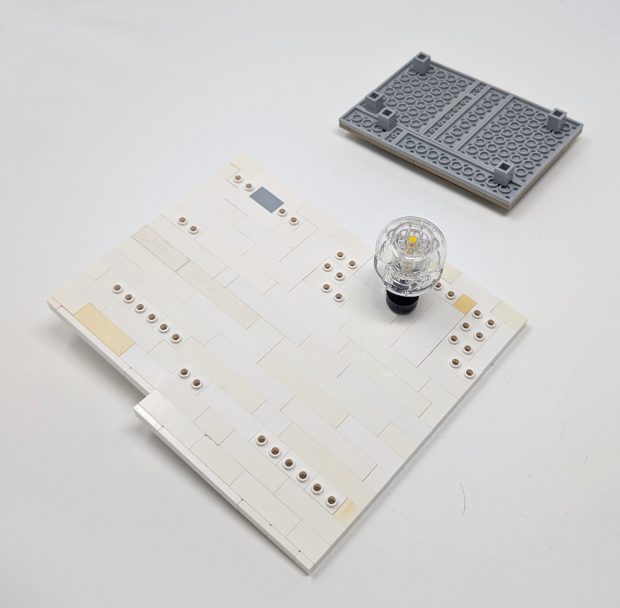 Exposed studs on the underside act as support to hold the roof in place.