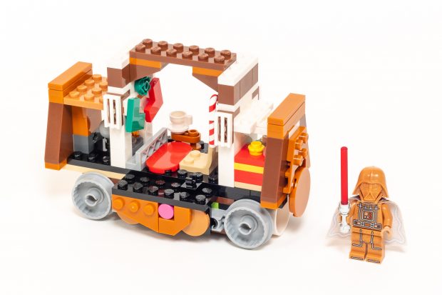 The interior is festively decorated.