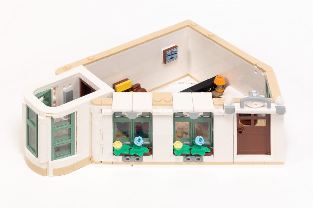 It only took three bags to build the small third-floor apartment.