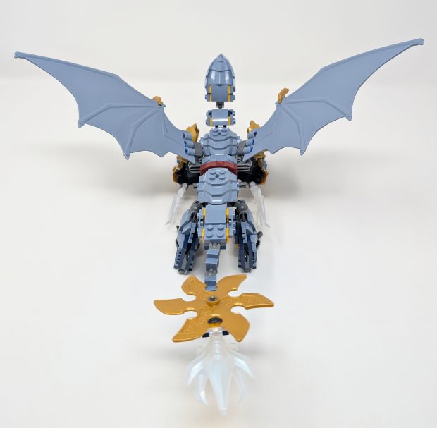 Brick and tile details help create a scaly texture.