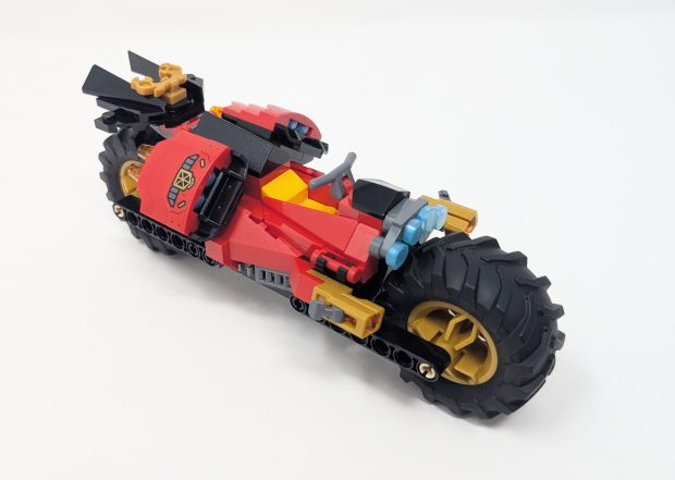 The motorbike is huge!