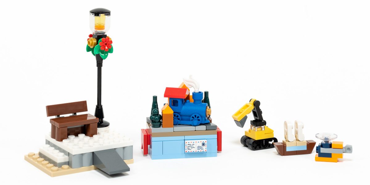 Building smaller vignettes and toys in Bag 1.